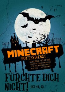 Plakat zum Minecraft-Gottesdienst
